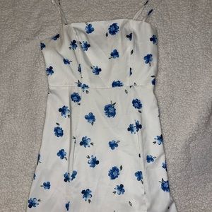 Blue & White Floral Cruz Mini Dress
